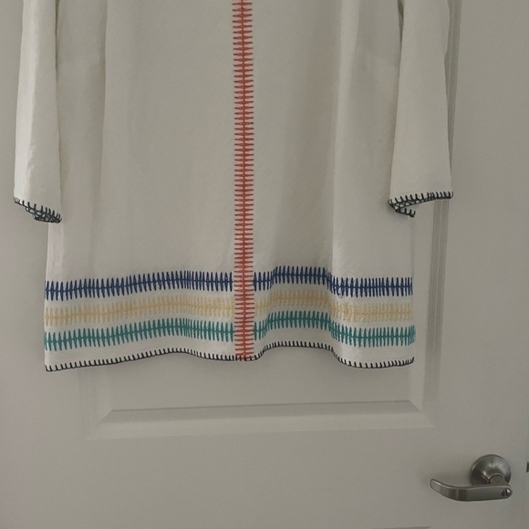 Soft Surroundings Whipstitch Multicolor Trim Tunic Top 1X - Picture 4 of 7